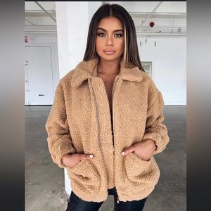 I Am Gia Pixie Teddy Coat in Beige